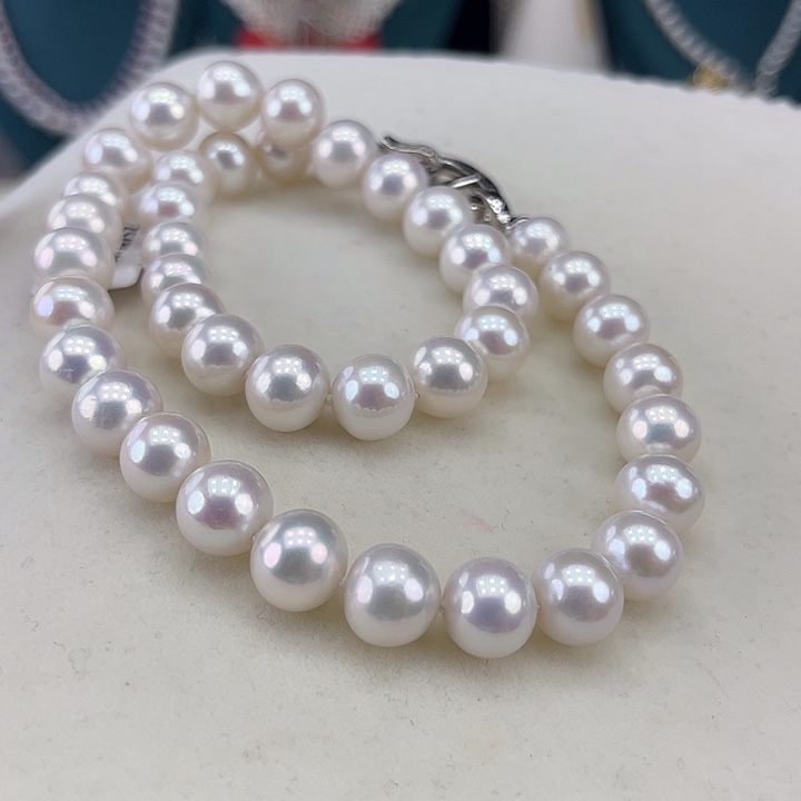 淡水珍珠银S925镶嵌颈饰10-11极光炫彩高品