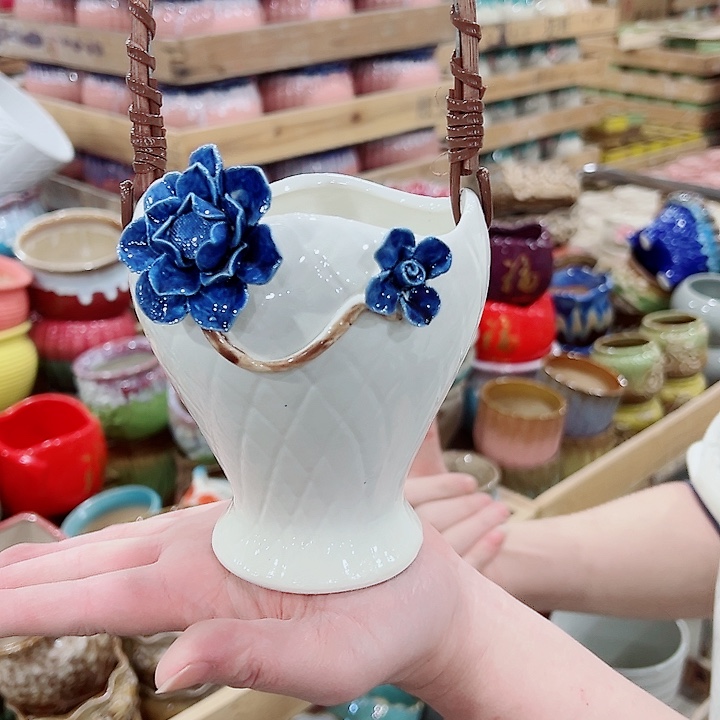 有孔，凑单福利满10元发货陶瓷多肉花盆！