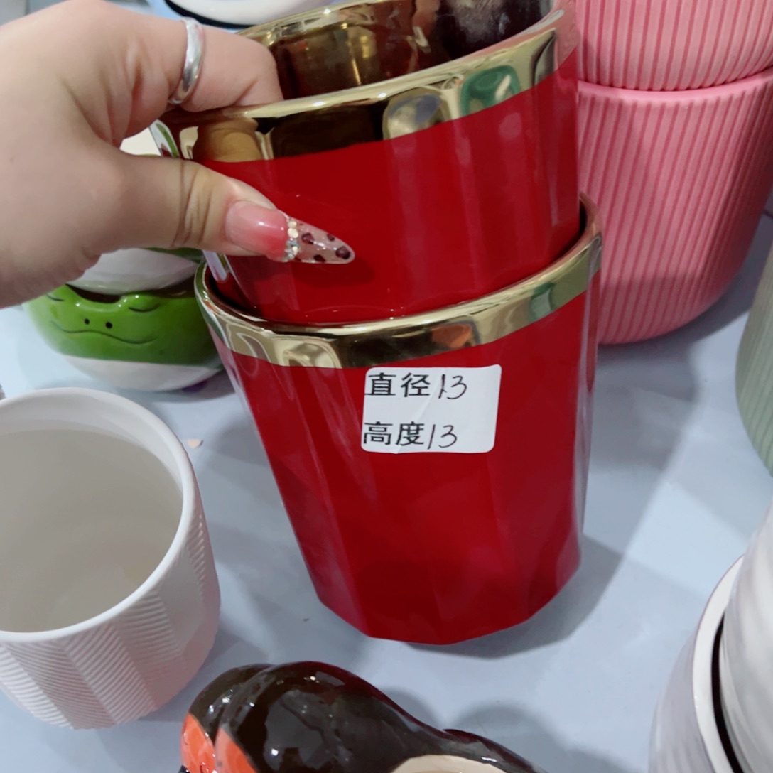 有孔，陶瓷花盆满10米包邮发货