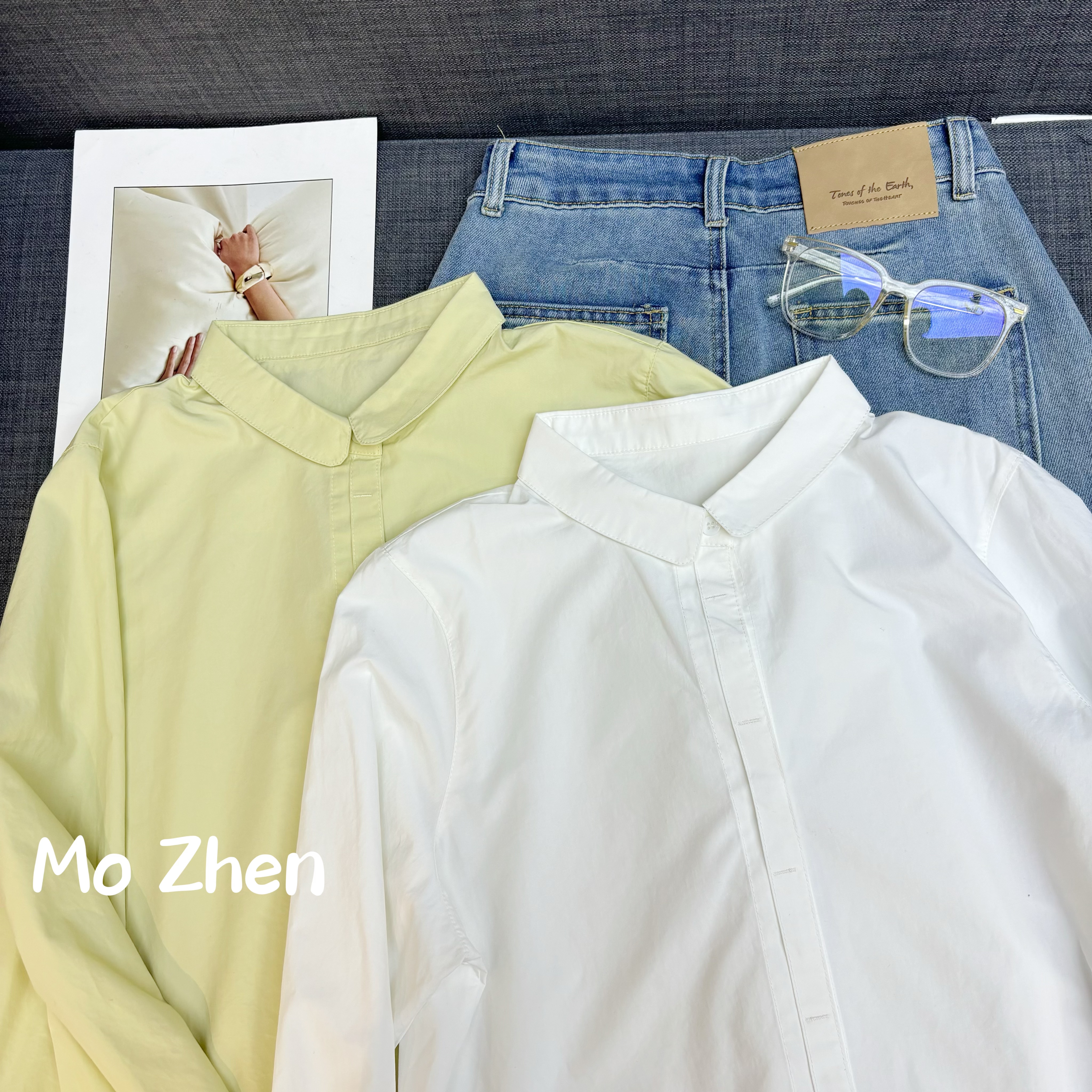 【507】2025年春款气质小清新长袖上衣简约时尚百搭洋气衬衫