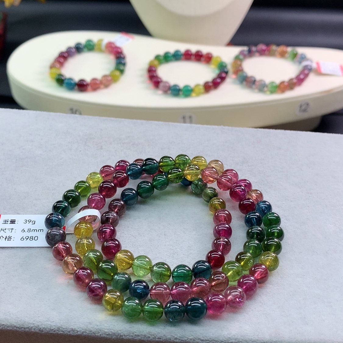 【闪购商品】碧玺手链未镶嵌碧玺色标多圈6.8