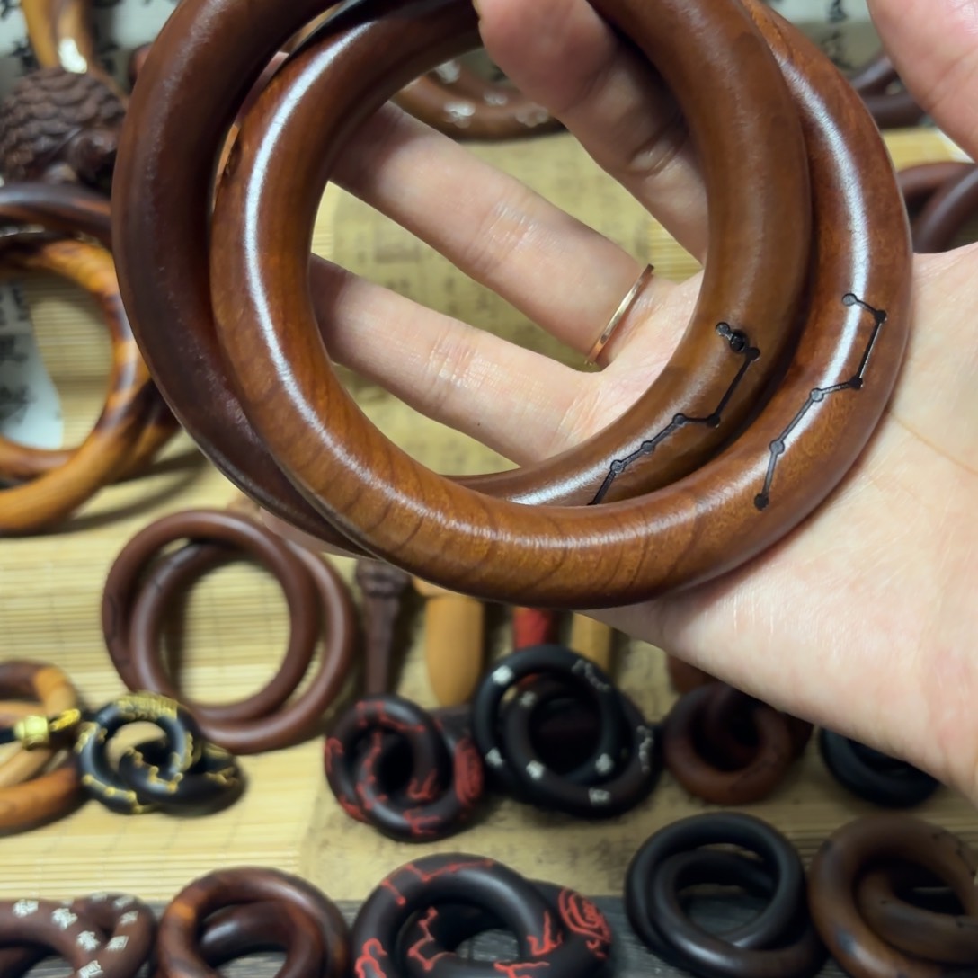 枣木人***节雷击枣木乾坤圈内径7.5