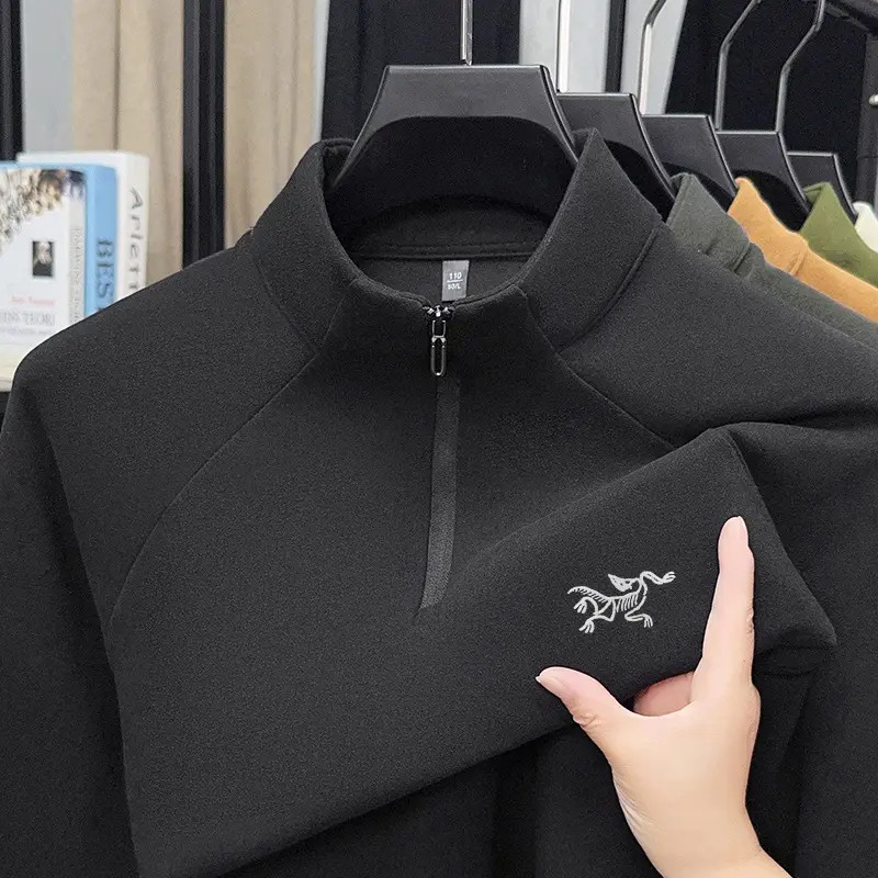 港澳撤柜丨加拿大轻奢秋冬新款男士德绒半高领T恤时尚打底上衣潮