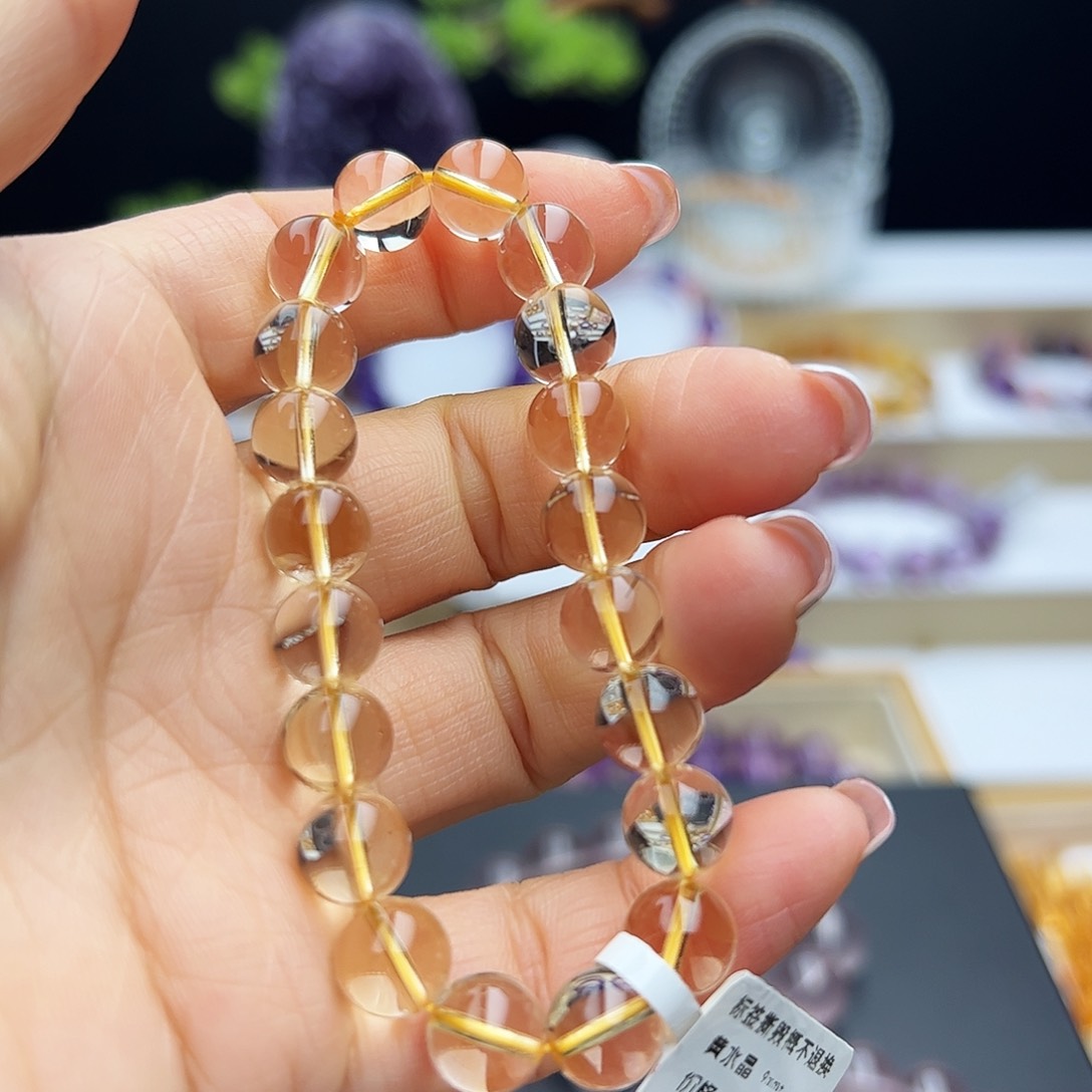 水晶手链未镶嵌黄水晶9.3mm