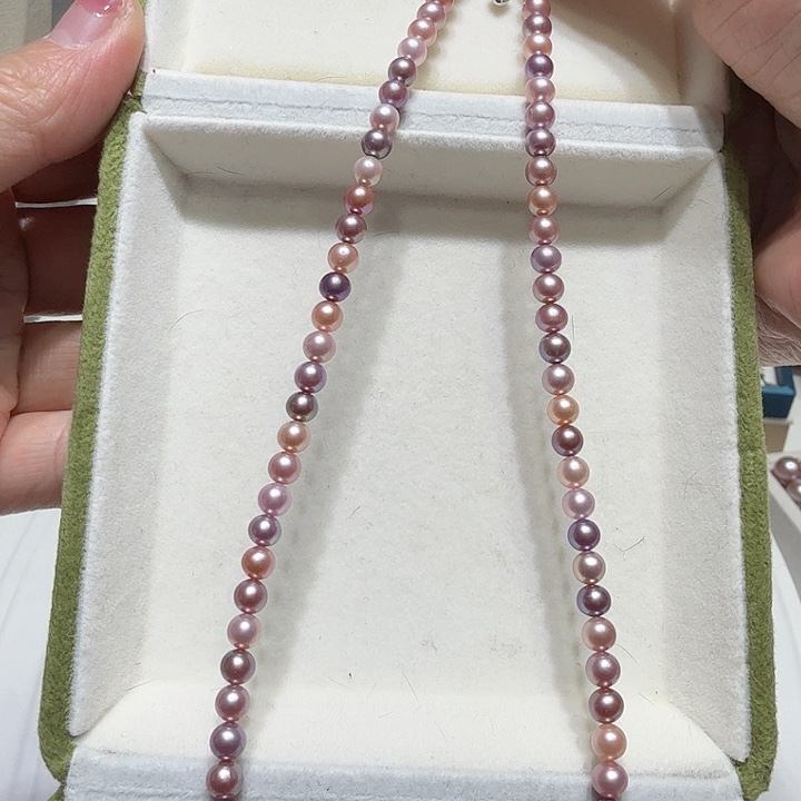 淡水珍珠项链18K金镶嵌