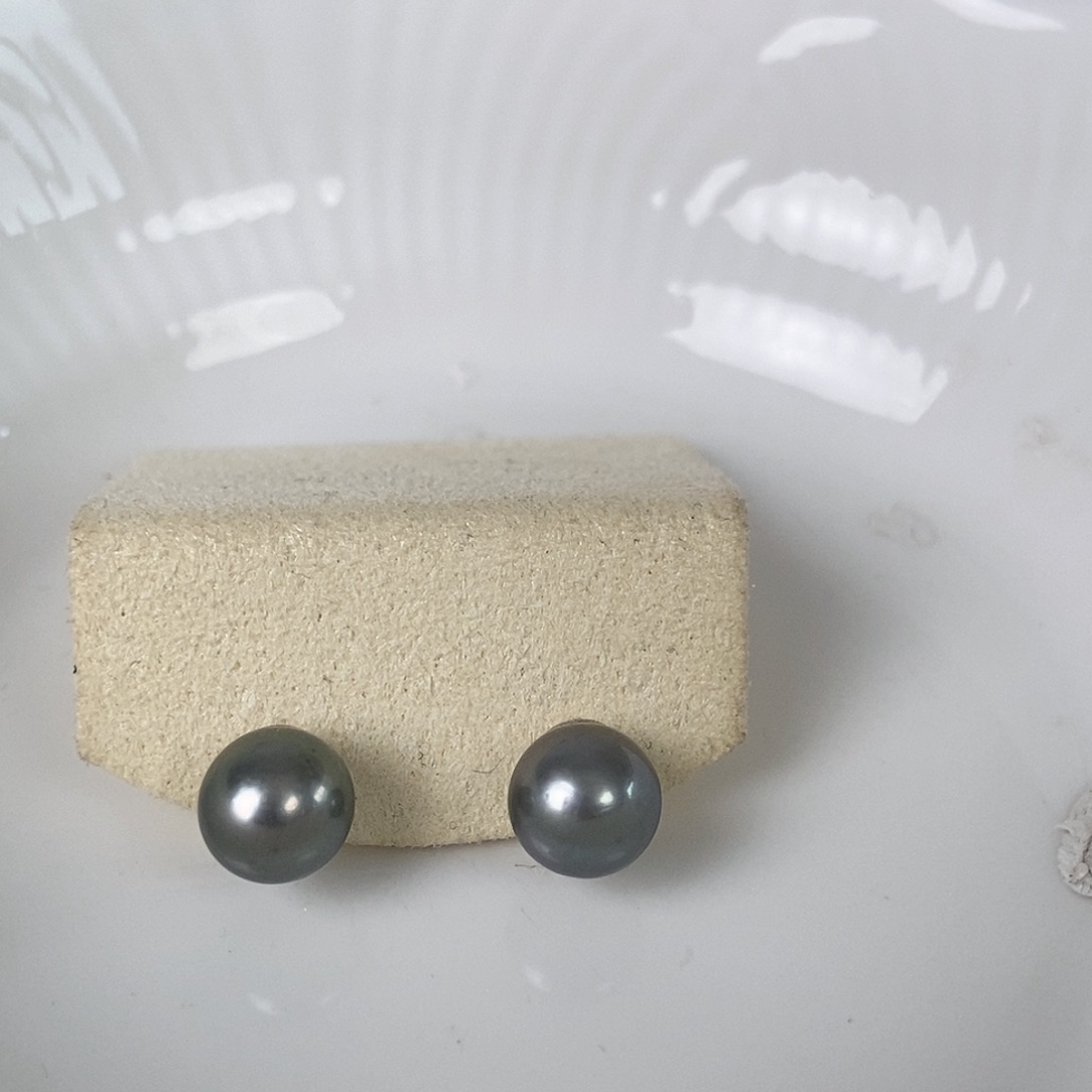 海水珍珠耳饰银S925镶嵌