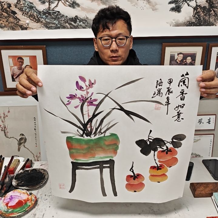 国画贾海瑞老师现场定制