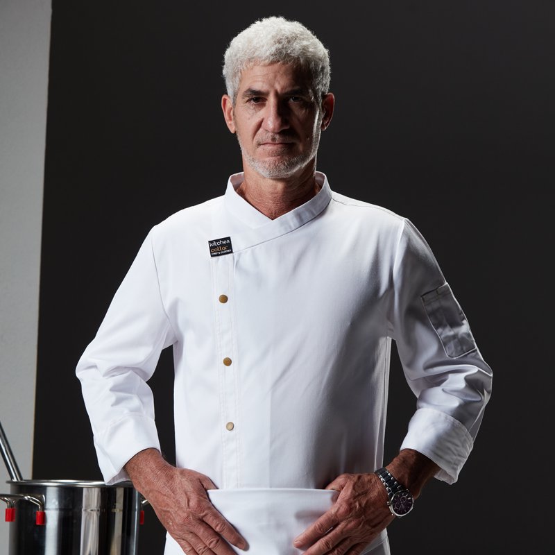 高端小黑标长袖厨师服男女同款餐饮酒店后厨快餐店烘培店等工装