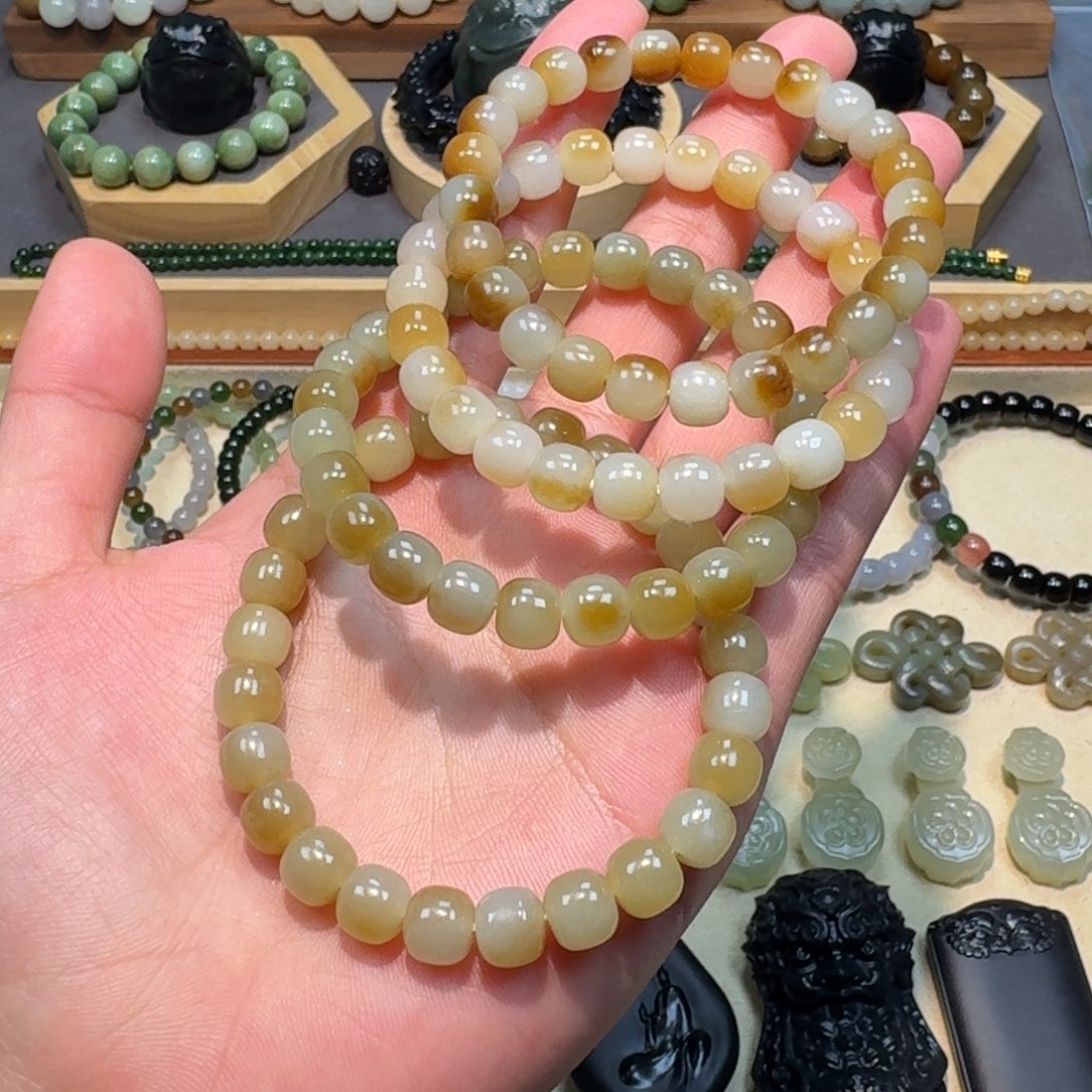 和田玉颈饰未镶嵌拍一发一多样性糖聚宝盆