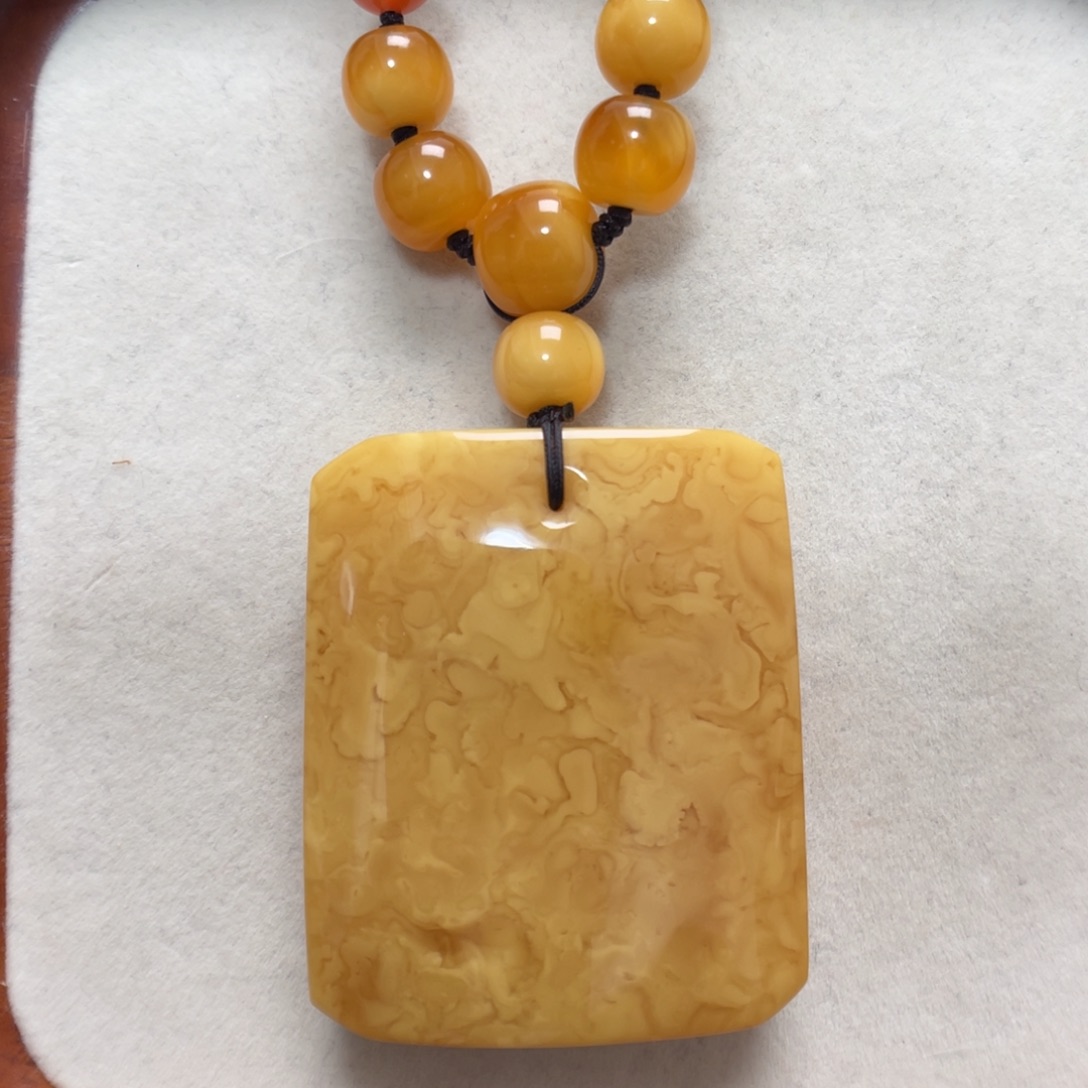 蜜蜡未镶嵌项链吊坠