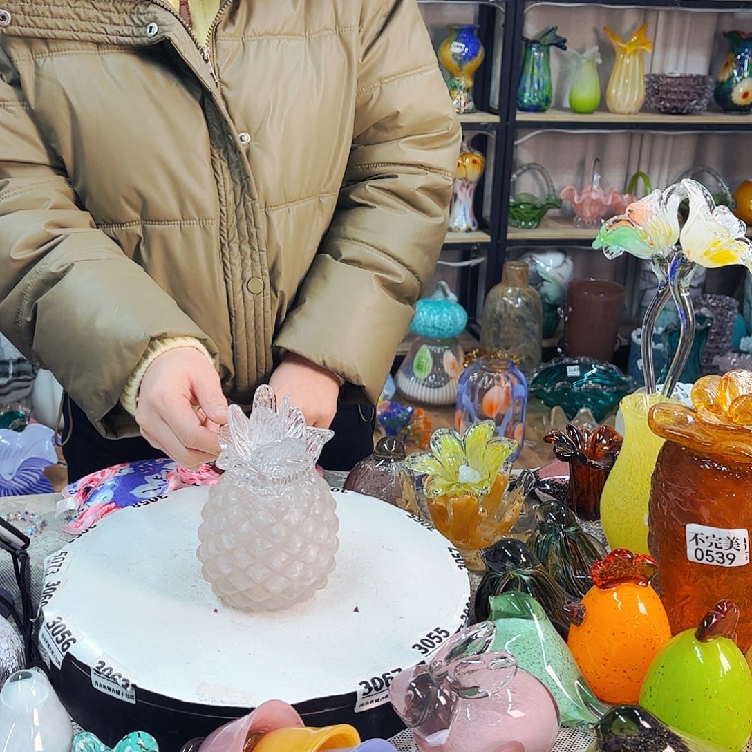 糖霜菠萝家悦琉璃工艺品不完美