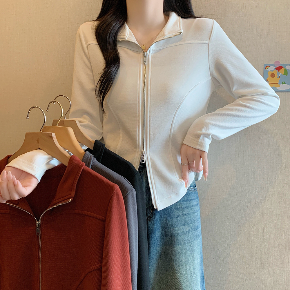 【涵胖胖】Q2929  2025大码女装新款开衫拉链长袖上衣