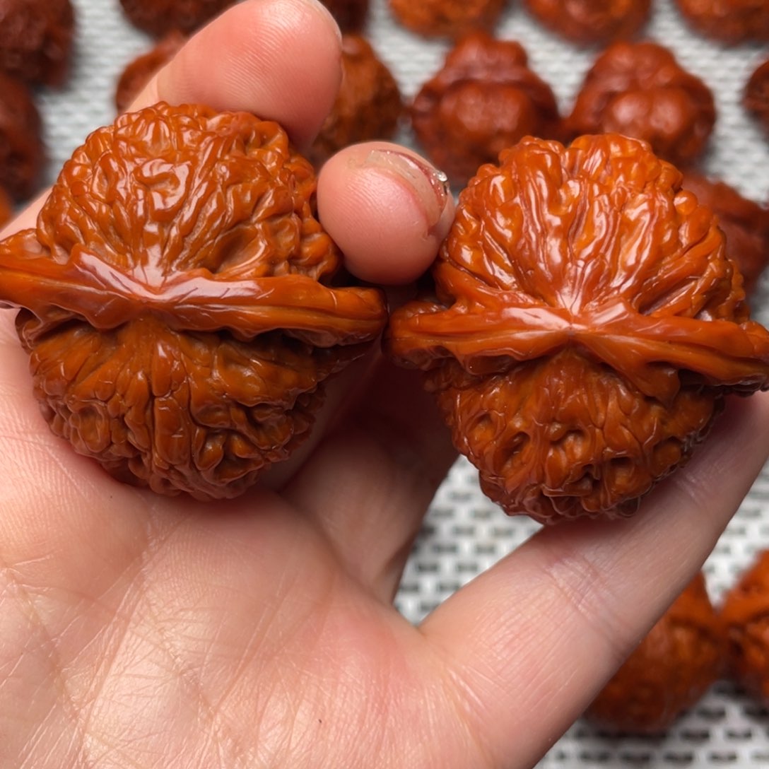 桃核吊坠文玩核桃 手把件 白狮子 43