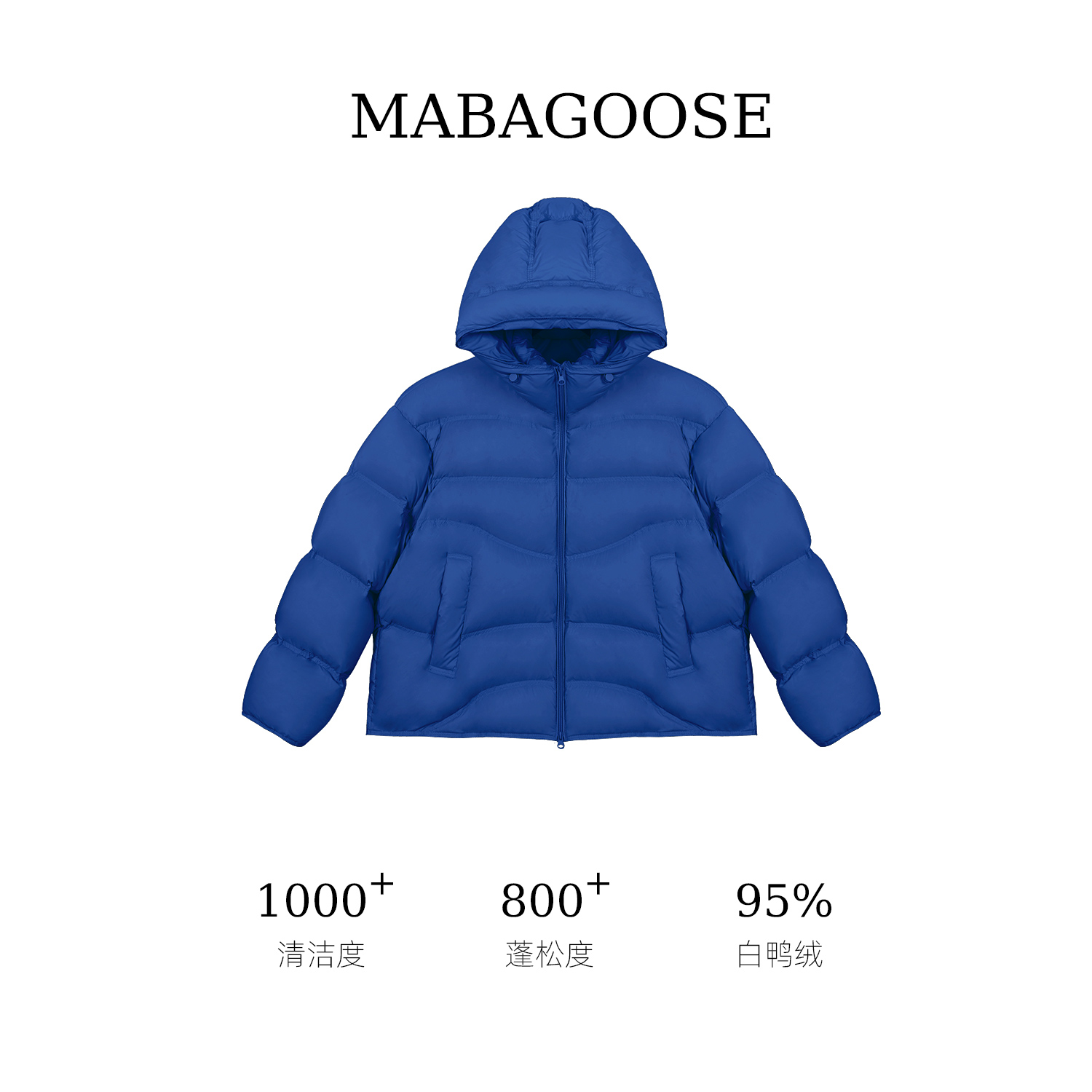 [95%白鸭绒]-MABA-2025短款泡芙羽绒服女冬新款宽松情侣面包立领