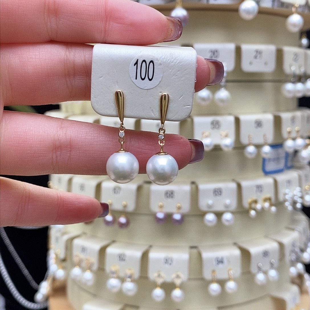 淡水珍珠耳饰银S925镶嵌