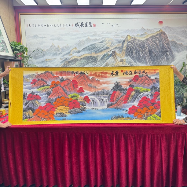汪保国-风生水起鸿运来-精品国画-磁吸礼盒
