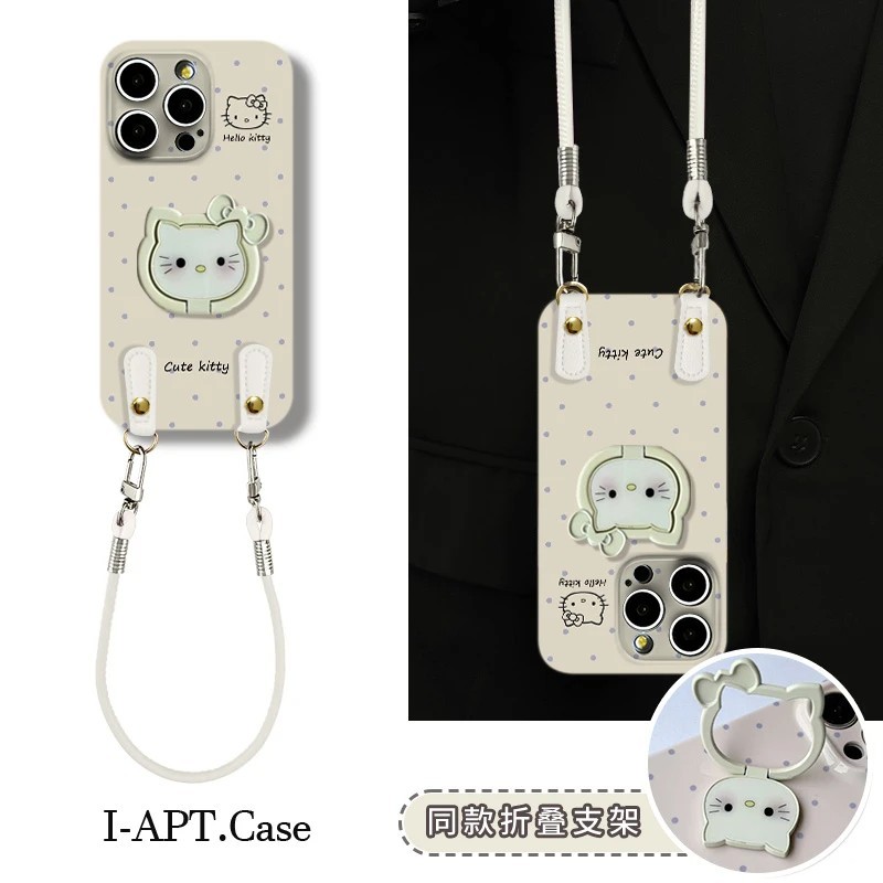 米白底KT 蓝波点菲林软壳适用iPhone苹果1 6手机壳华为oppo小米vi