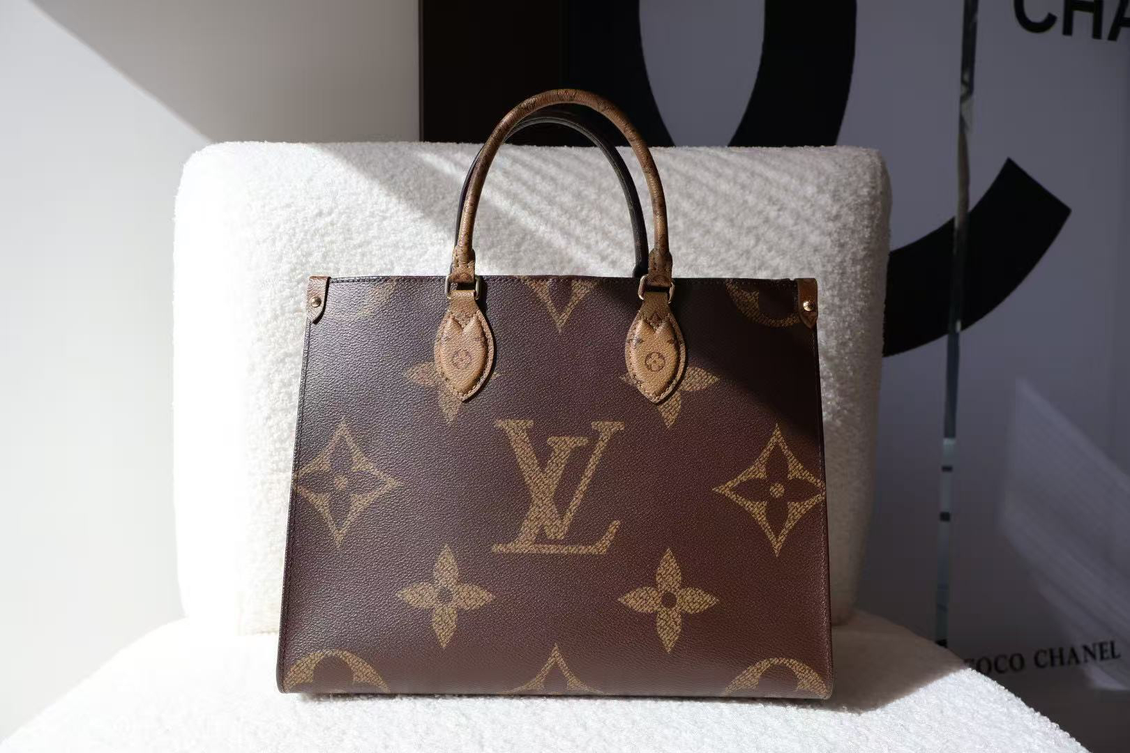 99新 LouisVuitton/路易威登 奢品阁/onthego老花中号