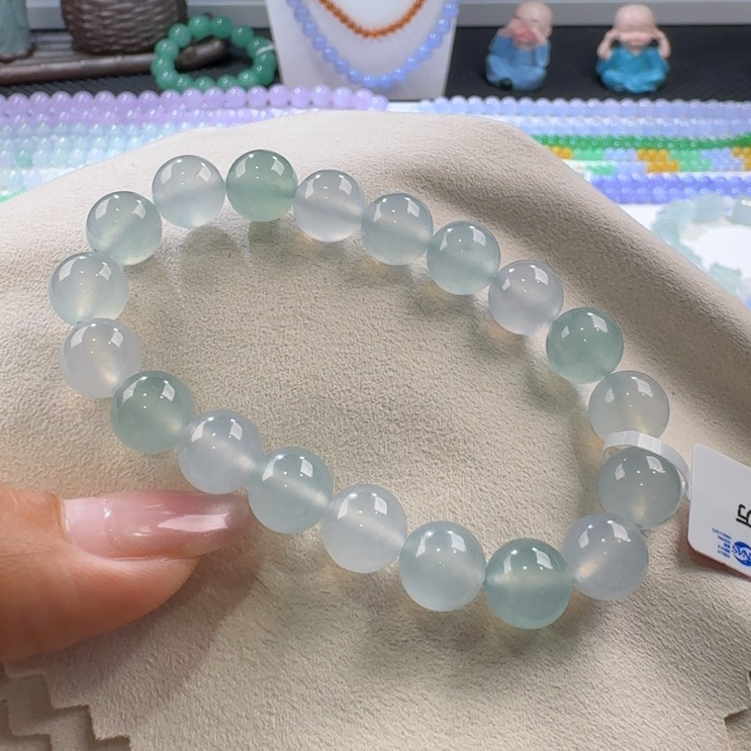 翡翠手链未镶嵌木纳小高冰清新简约百搭卡10力推！！！
