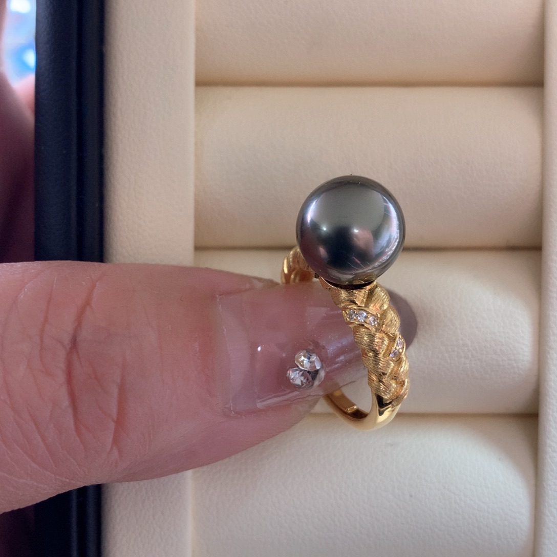 海水珍珠戒指银S925镶嵌