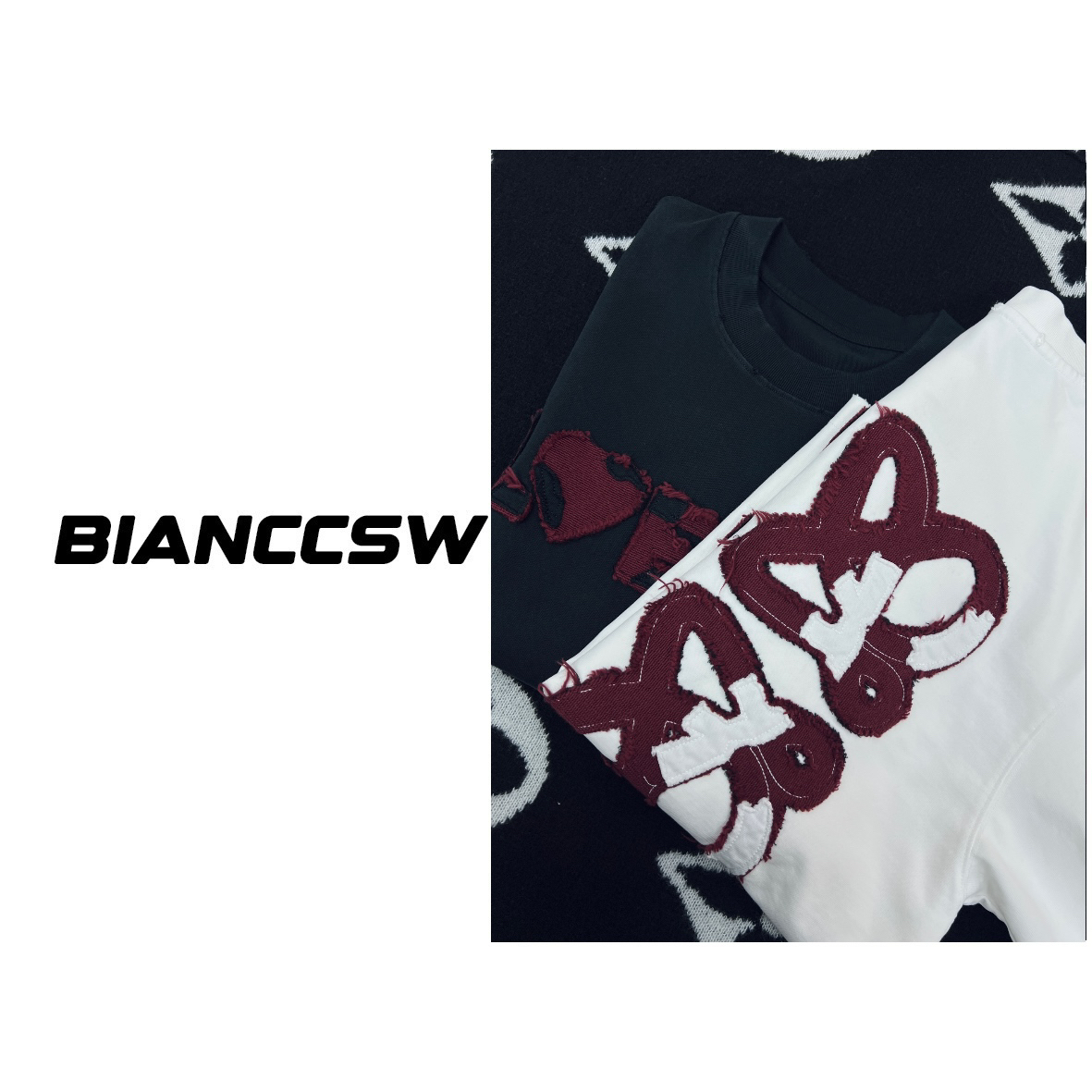 【爱心贴布】新款高品质重磅做旧短袖