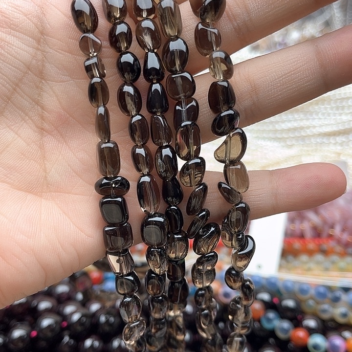 未镶嵌玛瑙/玉髓珠宝半成品一条茶晶随型