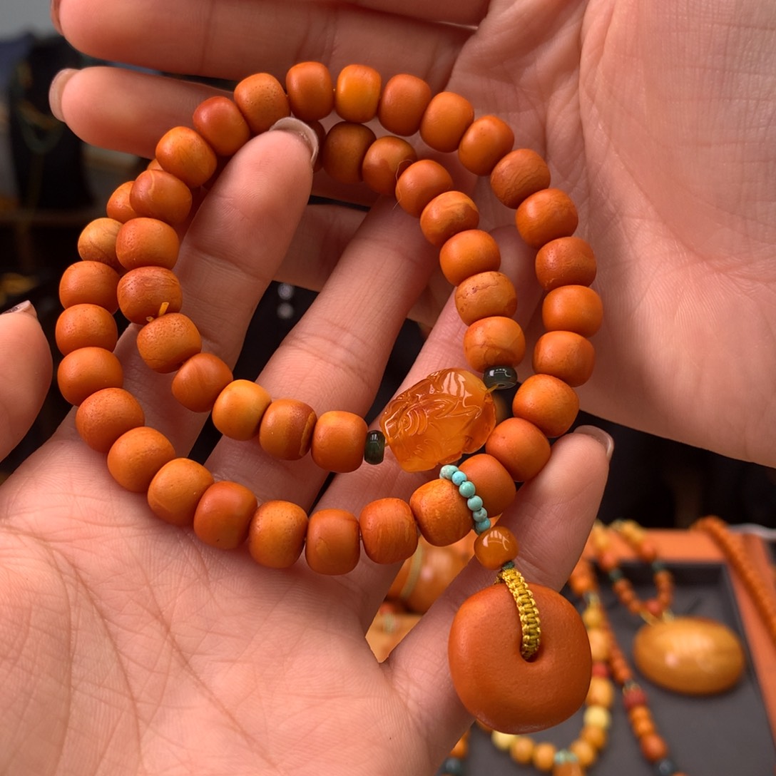 蜜蜡手串未镶嵌天然