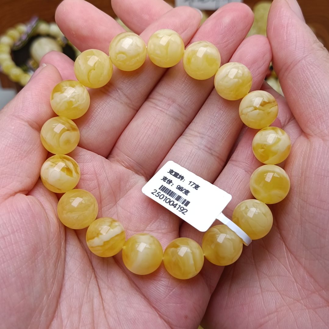 蜜蜡手链未镶嵌12圆珠