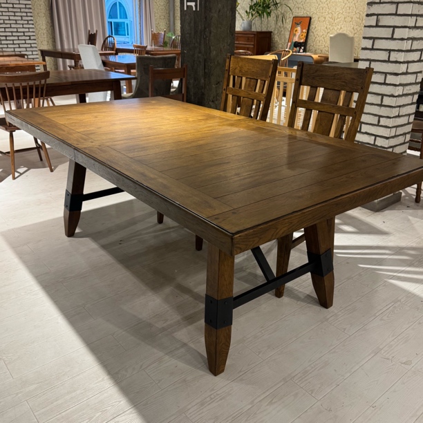 英伦古典风格设计实木框长方形餐桌可作书桌会议桌