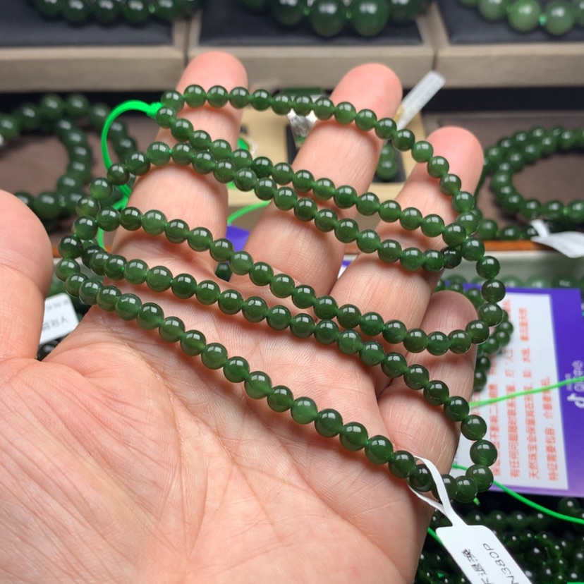 【闪购商品】和田玉（碧玉）未镶嵌颈饰和田玉碧玉冰底5m m