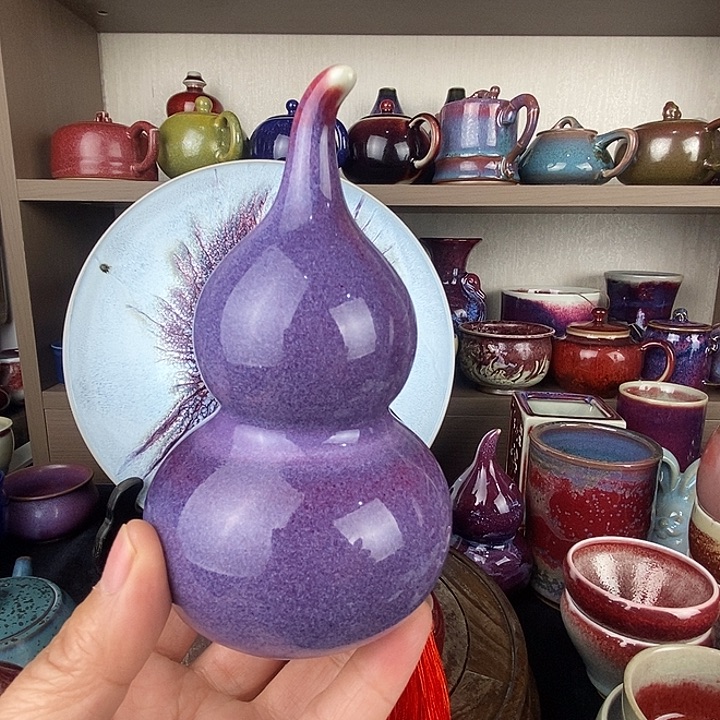 弍***吆茶盏中国神后钧瓷摆件