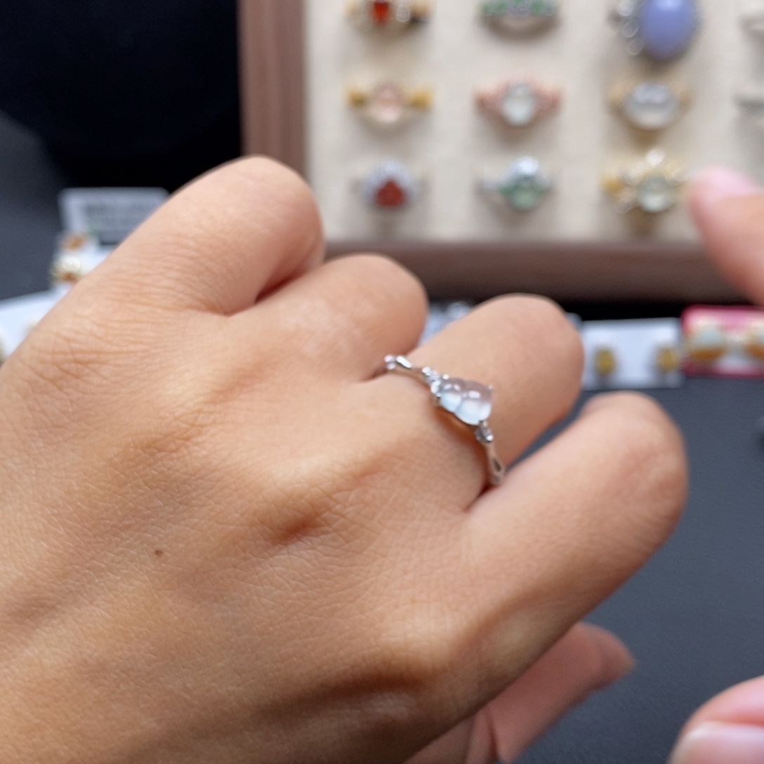 翡翠银S925镶嵌戒指