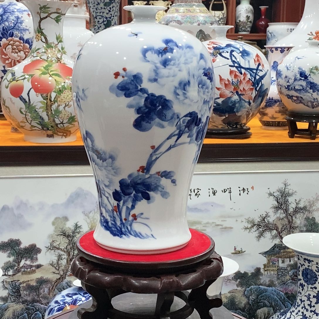 摆件景德镇陶瓷花平