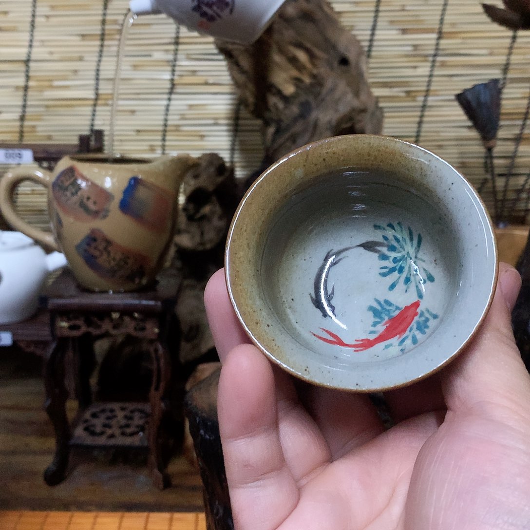 杯音陶诗墨家手工手绘瓷器
