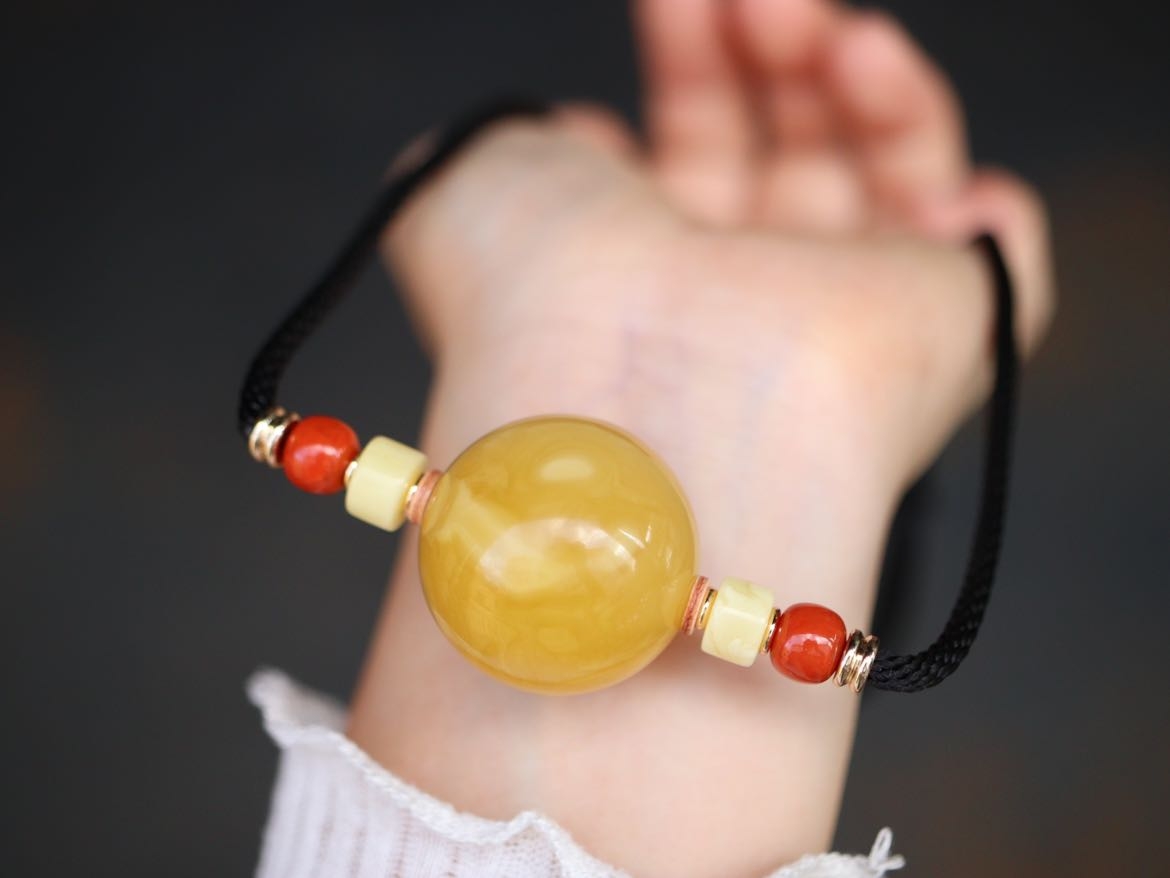 【俄料】27.7mm 俄料奶咖黄蜜蜡锁骨链 全品 经典锁骨