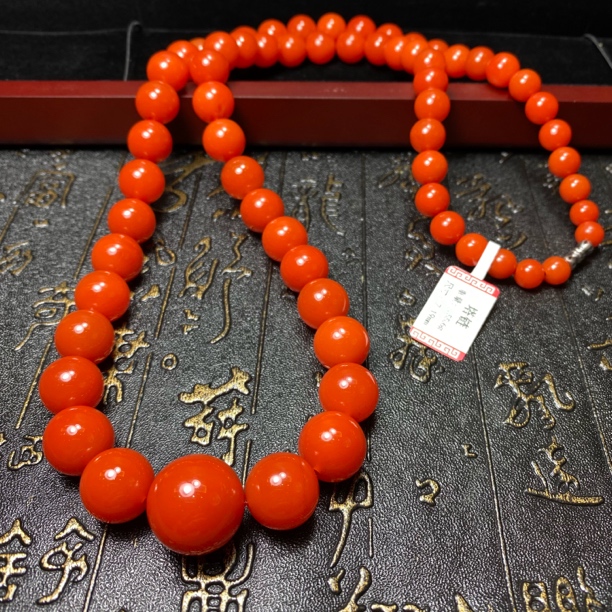 保山原矿南红塔珠项链
