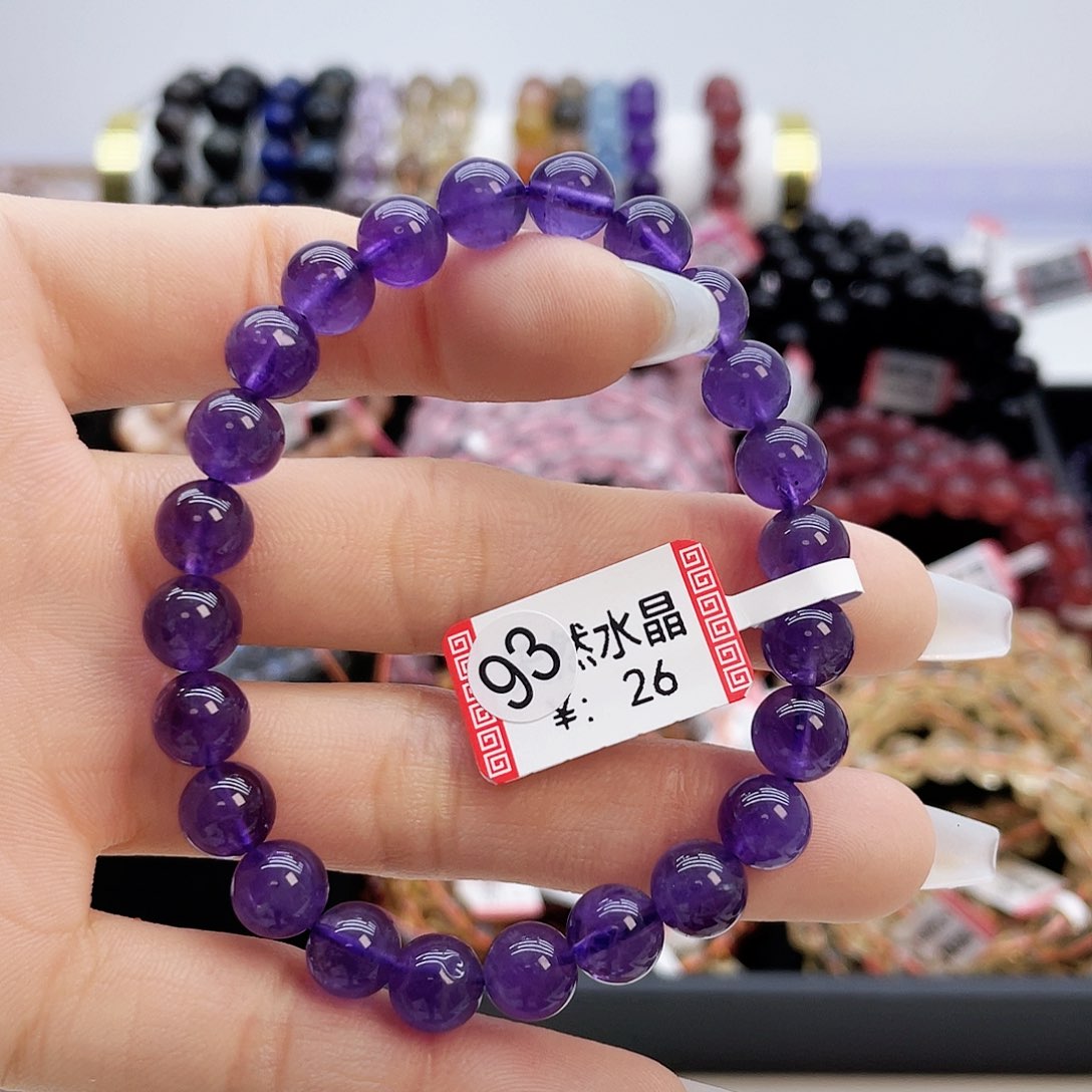 水晶手链未镶嵌紫水8mm+