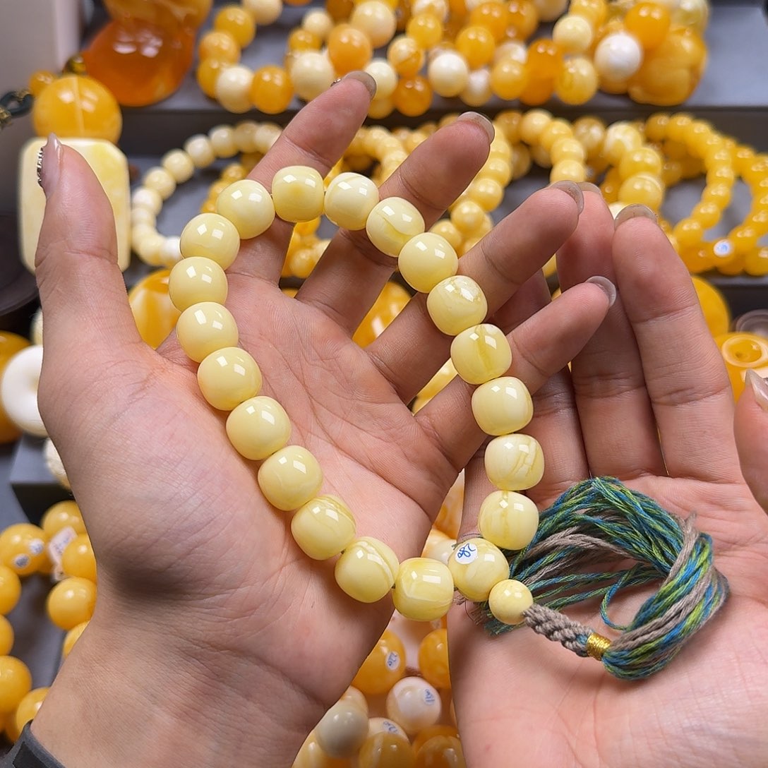 琥珀珠宝奇石未镶嵌同料老型15mm手持