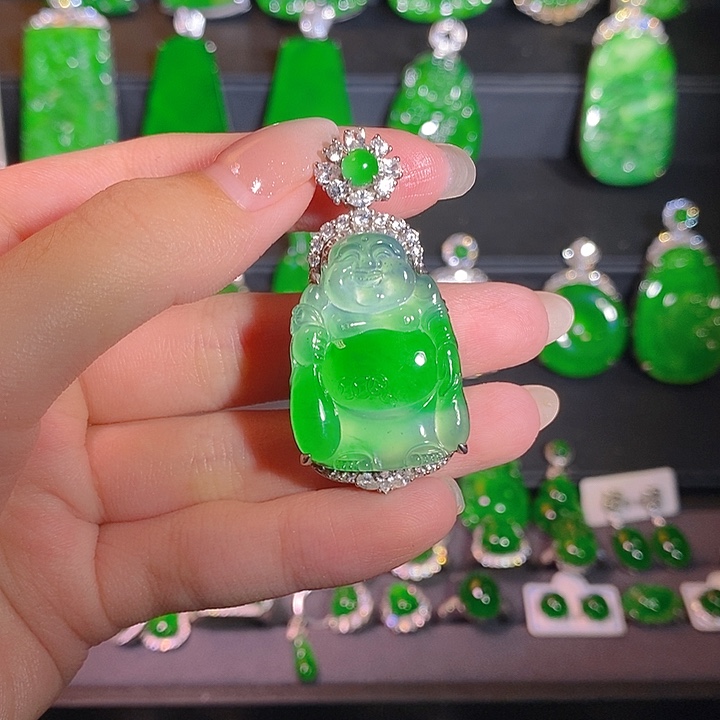 翡翠银S925镶嵌颈饰