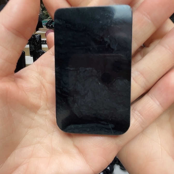 和田玉（墨玉）未镶嵌手链471钢板有划伤