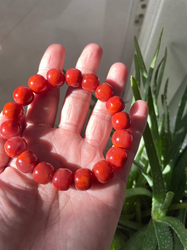 南红老型珠18粒卡12-13