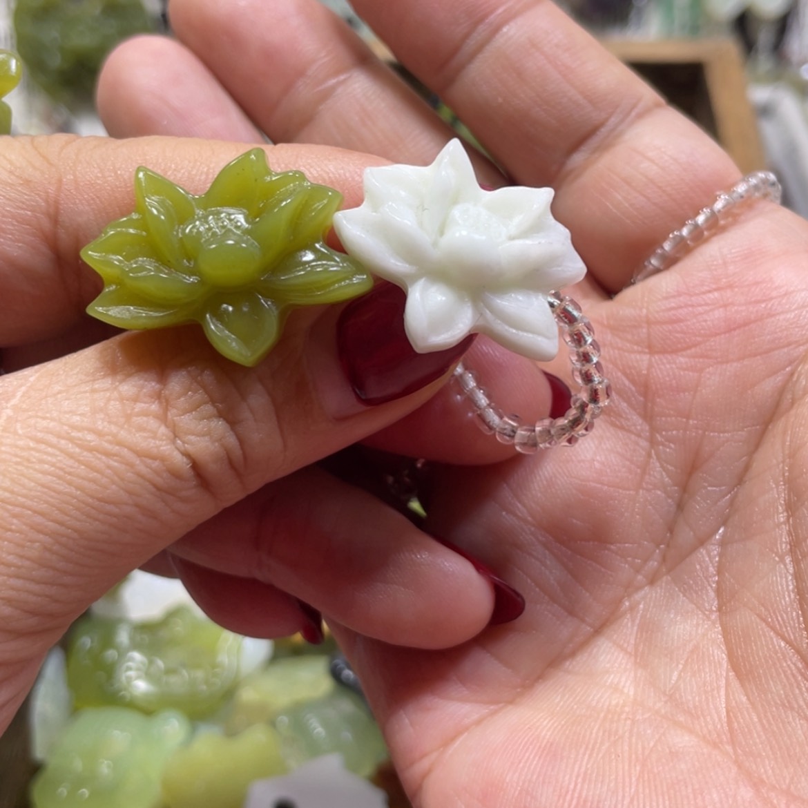【闪购商品】岫玉未镶嵌颈饰84戒指