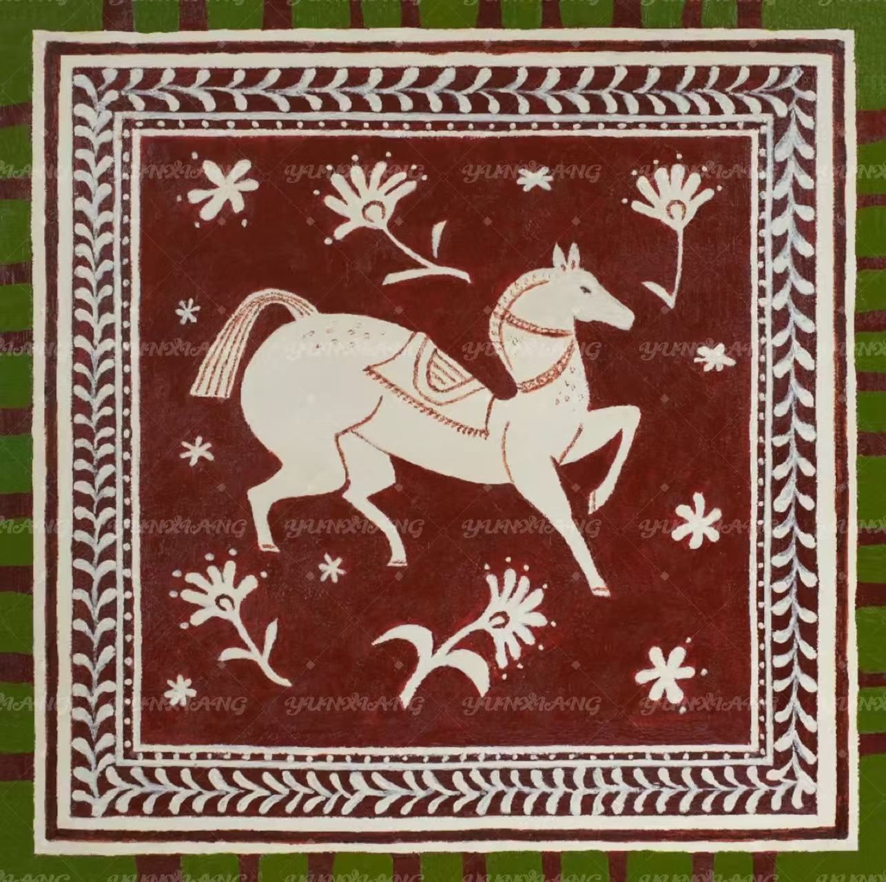 【65cm丝棉方巾】中国美院手绘原创丝巾挂画蚕丝棉云想小小文艺礼物