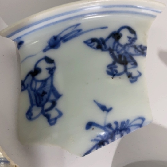 奶***蛋瓷片现代瓷器青花瓷片