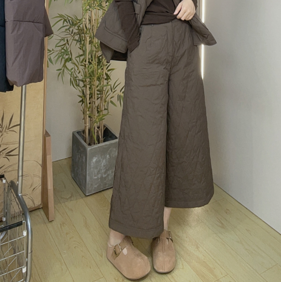 5136小众轻奢绒阔腿裤九分裤