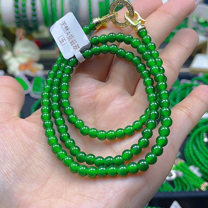 翡翠颈饰未镶嵌圆珠项链5