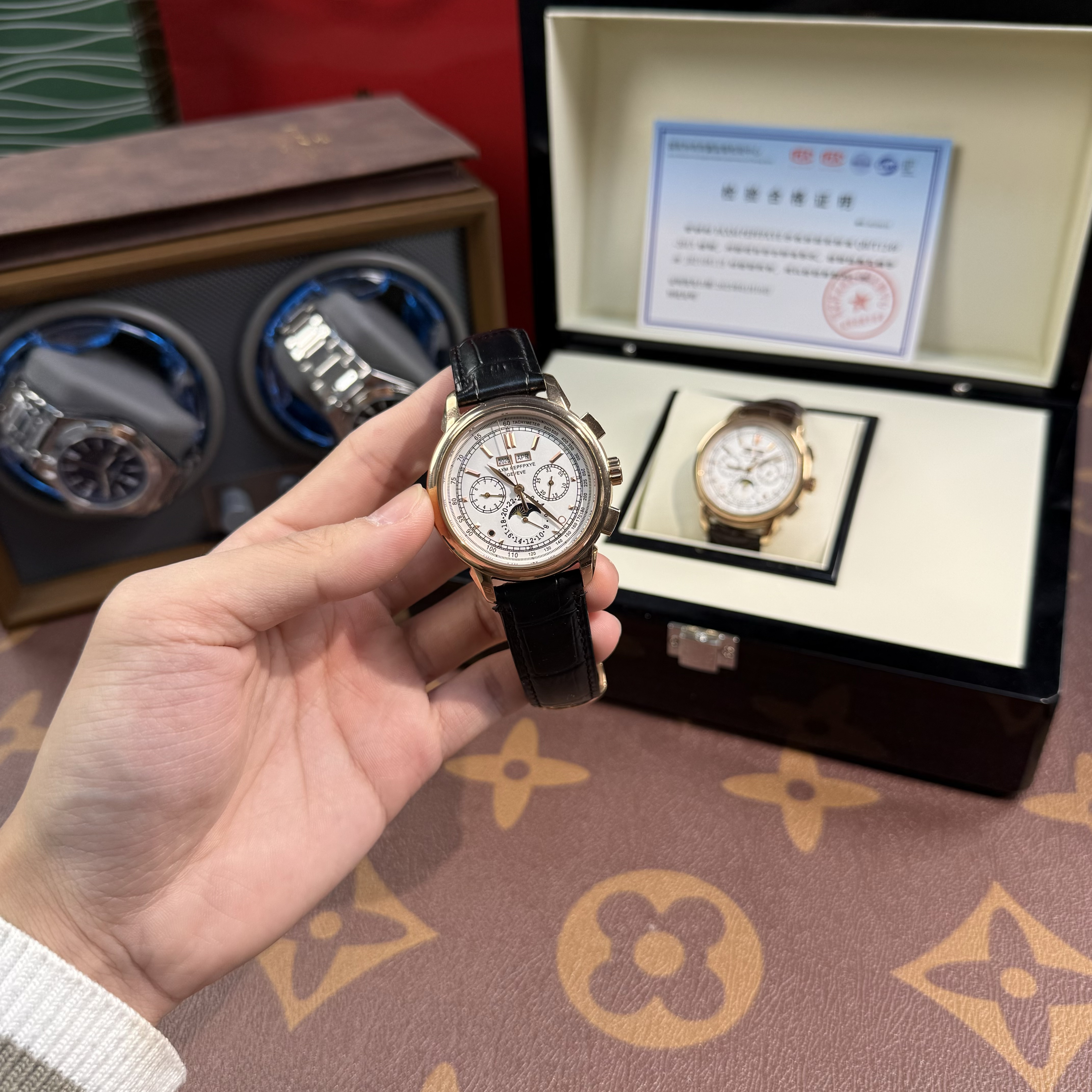 【5270R-001 】超级复杂功能时计 万年历机械表男表11