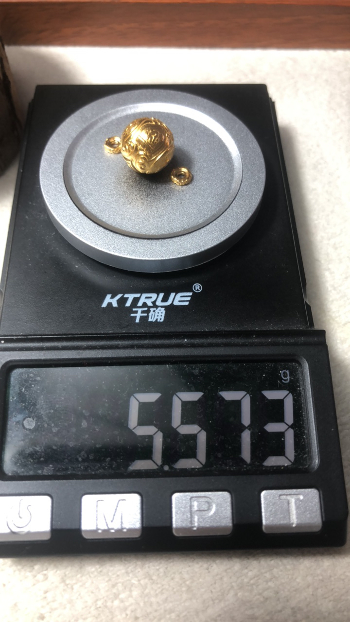 足金999黄财隔珠黄金文玩配饰