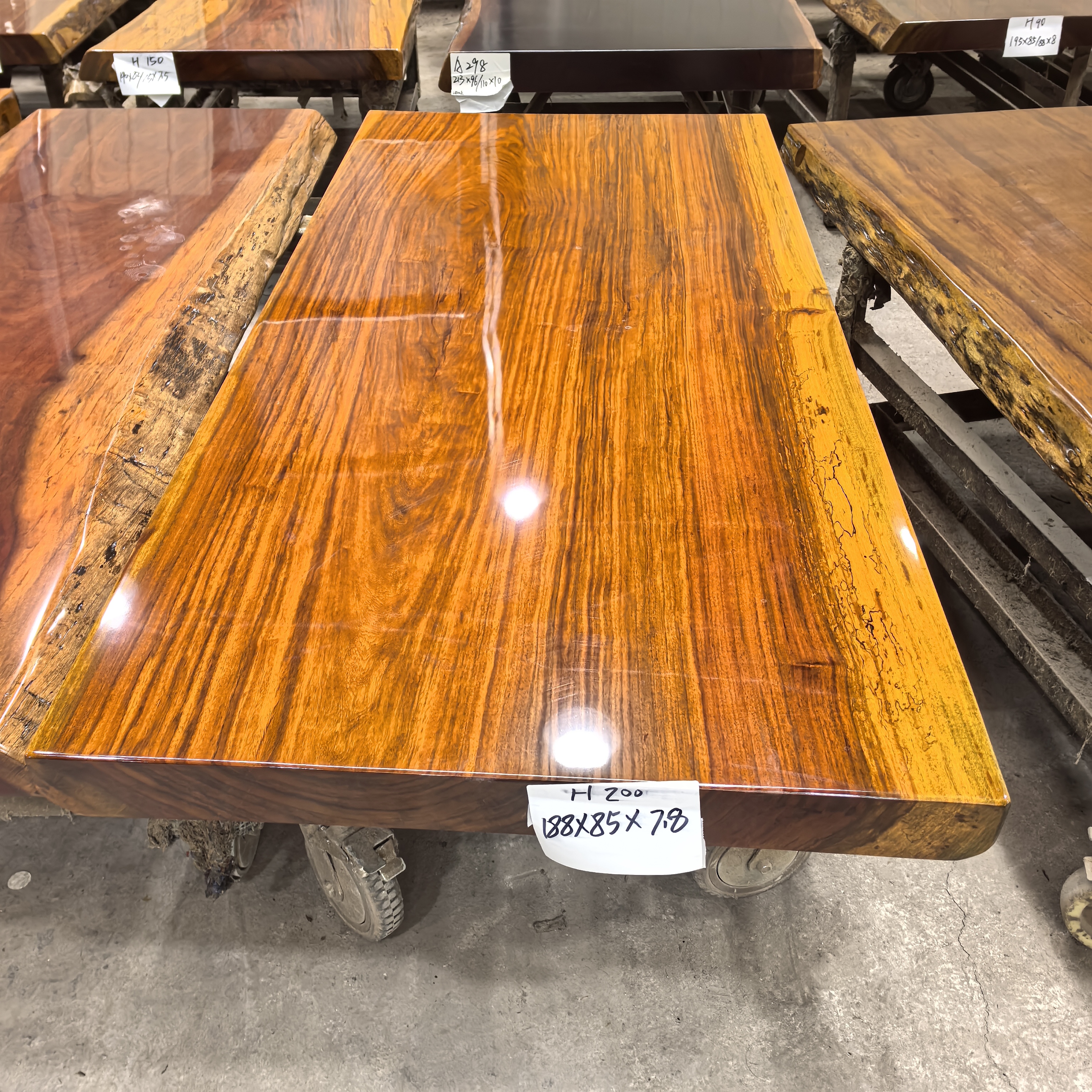 刚果原木整切大板桌茶桌办公桌自然之美整木整切定金链接