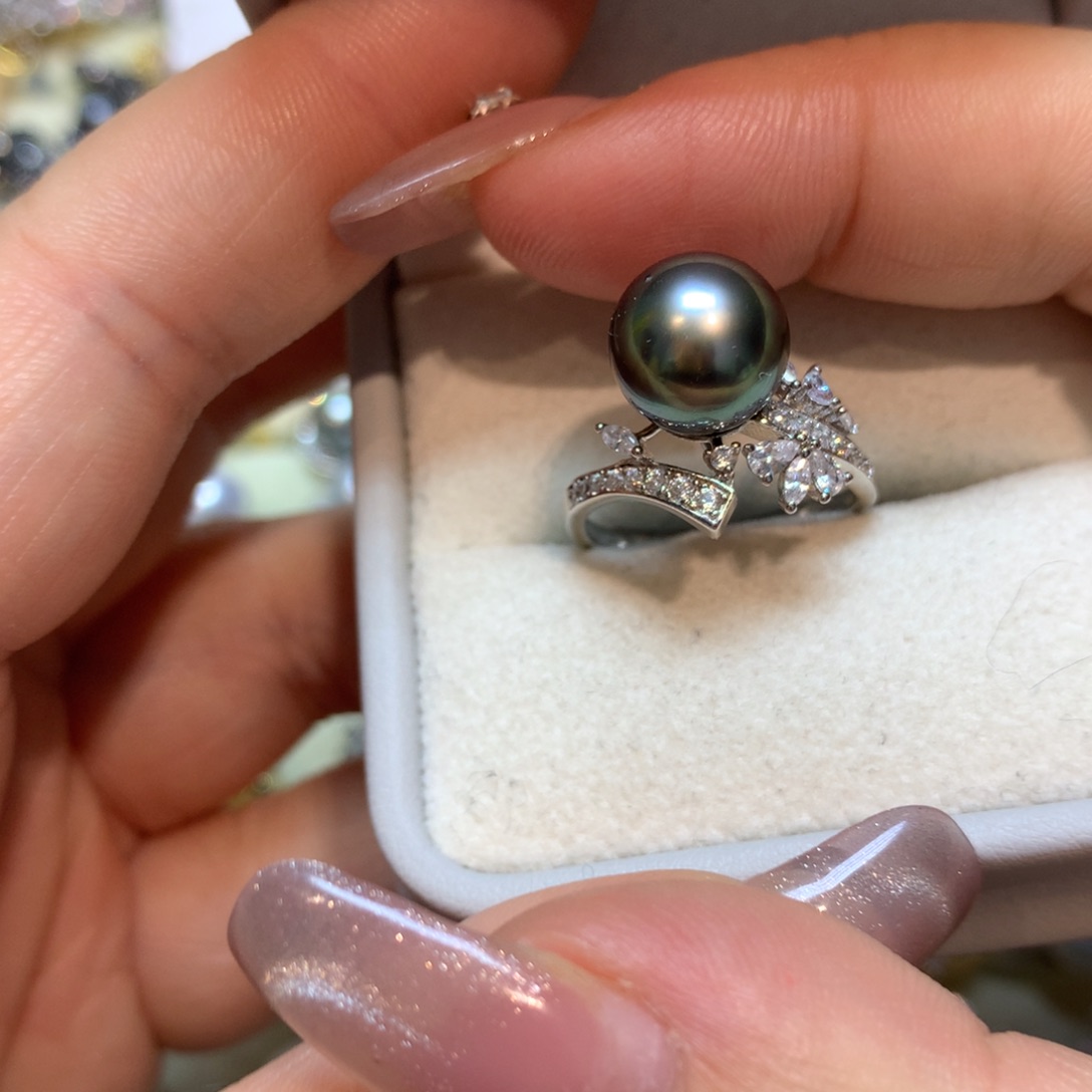 海水珍珠戒指银S925镶嵌